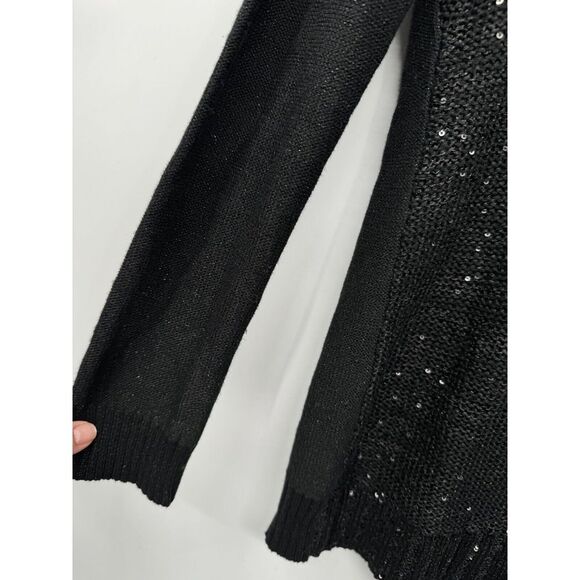 Charter Club Woman's Black Sparkle Tunic‎ Sweater Size Small - Picture 3 of 5